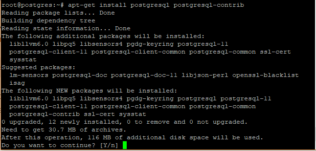 yum install postgresql 11