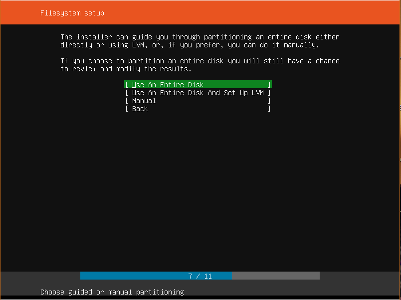 hard disk configuration install ubuntu 18.04