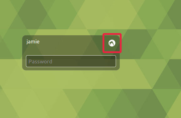 login button to select desktop managers