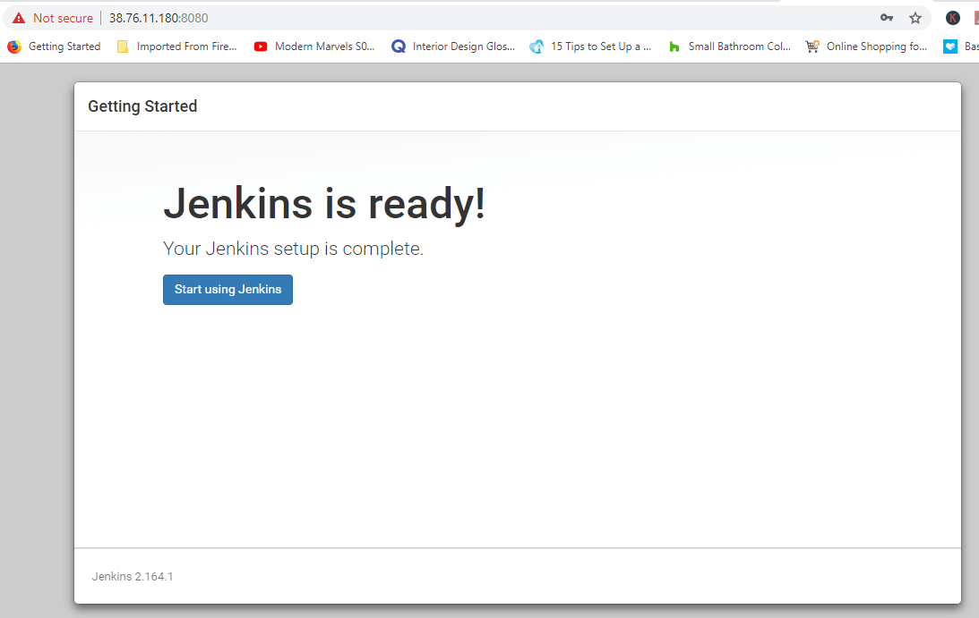 Jenkins is ready ! page