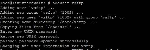 add a vsftp user on Ubuntu 18.04