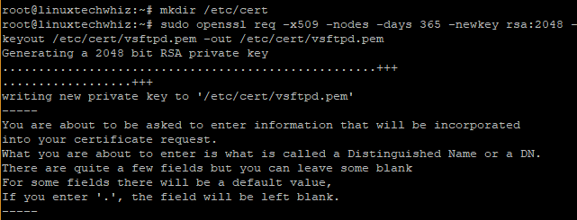 generate pem cert key Cloudcone on How  and How 18.04 VSFTPD Tutorials  How and  To install Tutorials to To Ubuntu