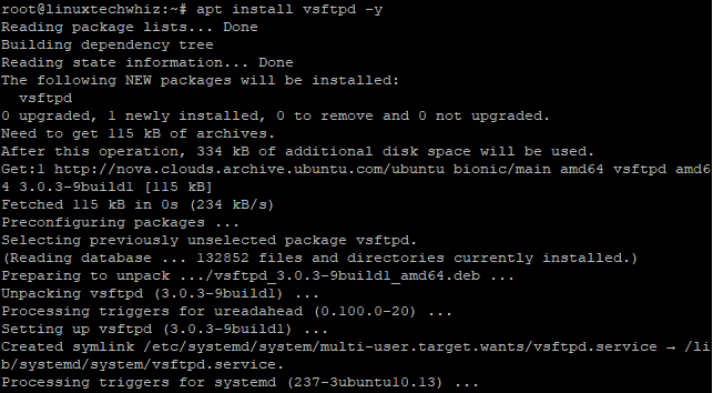 How to install vsftpd on Ubuntu 18.04