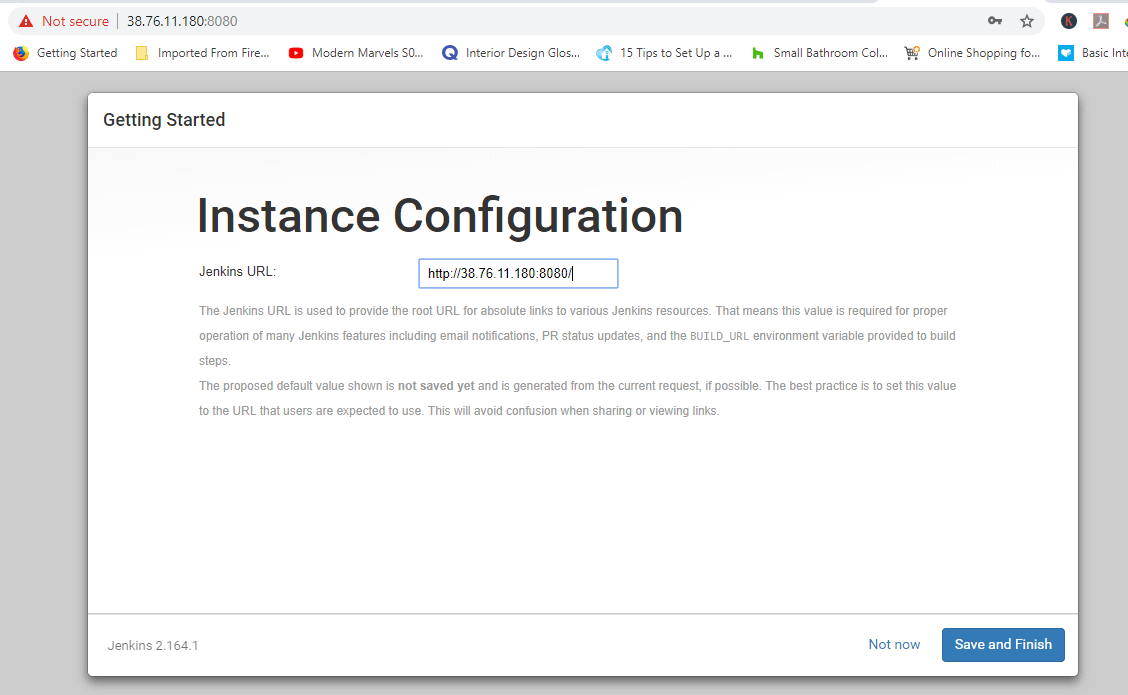 instance configuration in Jenkins set up page