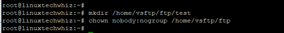 make ftp directory and set ownership
