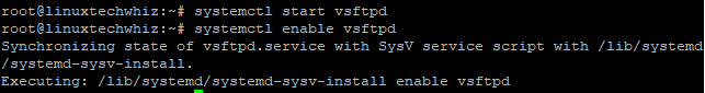 start and enable vsftpd on Ubuntu 18.04