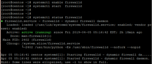 enable start and check status of firewalls