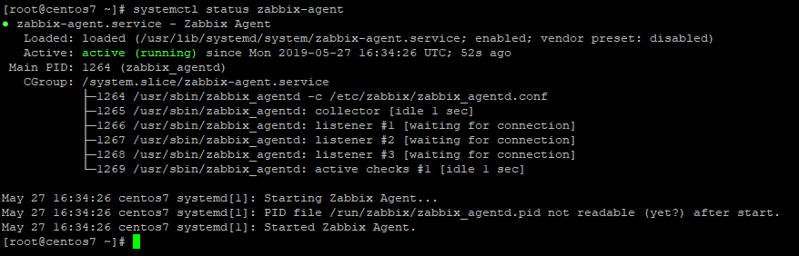 check status of zabbix agent