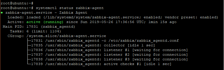 check status of zabbix-agent
