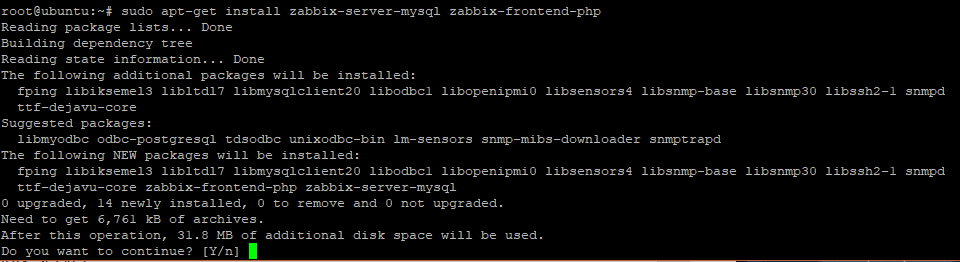 install zabbix server on Ubuntu 18.04