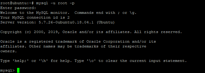 log in to MySQL database