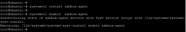 restart and enable zabbix