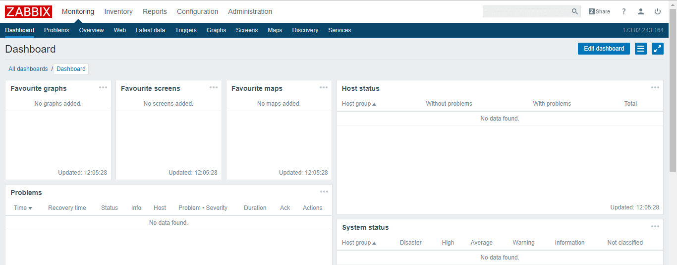 zabbix dashboard