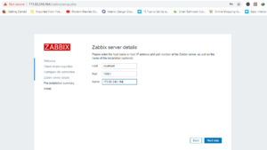 zabbix server details