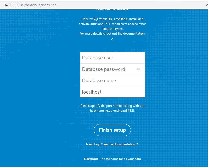 Nextcloud install