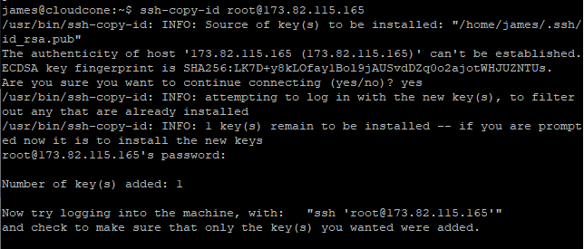 Copy public SSH key