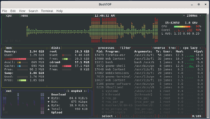 Launch bashtop - a nifty resource monitor for Linux