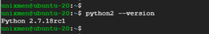 Check version of Python2