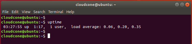 check time using uptime command