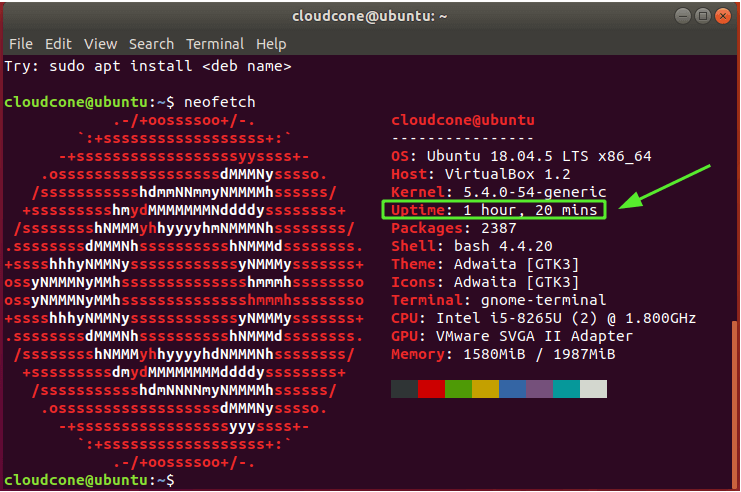 check-uptime-using-neofetch