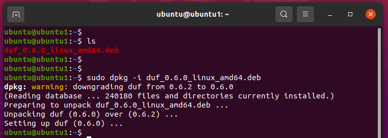 install duf on Ubuntu 20.04